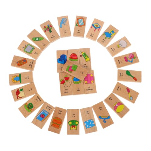 DRESSOOS 28 Teiliges Set Dominosteine Kleinkind Puzzles Kinderspielzeug Kinderspielzeug Kinderspielzeug Aldut Spielzeug Holzspielzeug Kinder Lernspielzeug Bausteine ​​Für von DRESSOOS