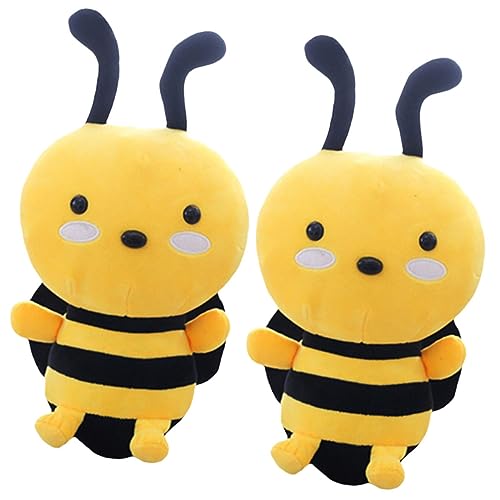 2St Bienen Puppe cute bee Bienen kuscheltiere Plüschbiene Spielzeuge Plüsch-Bienenspielzeug Kuscheltiere Kissen Füllung Kopfkissen Plüschpuppen Plüschtier PP Baumwolle von DRESSOOS