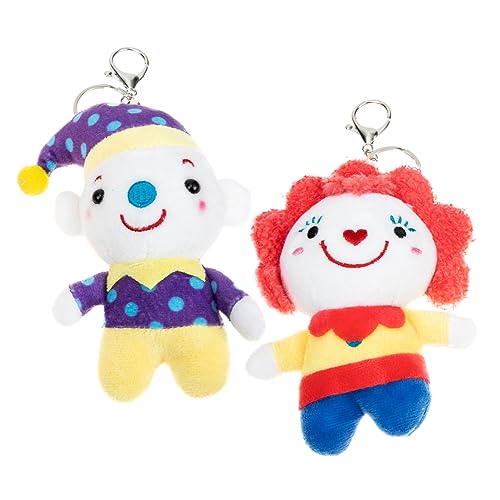 DRESSOOS 2St Clown-Schlüsselanhänger für kindergeschenke wheinachtsgeschenk Clown keychain Doll pendant gefüllte Puppen-Schlüsselanhänger Plüsch Schlüsselanhänger Legierung von DRESSOOS