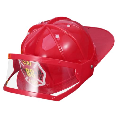 DRESSOOS 2St Feuerhut geburtstagsdekoration Schutzhelm Verkleidungshelm für Kinder rollenspiel spielzeug kinder Feuerwehrmütze für Kinder Partygeschenke für Feuerwehrleute Plastik rot von DRESSOOS