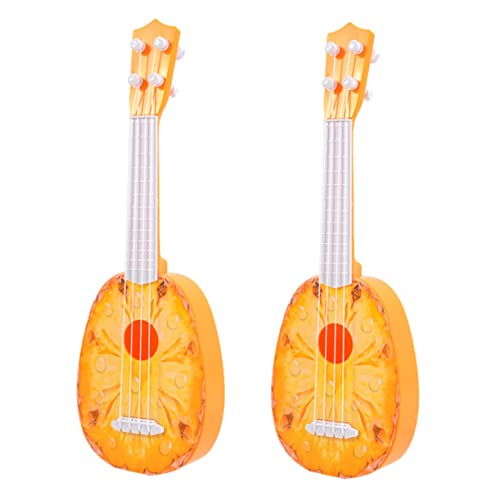 DRESSOOS 2St Obst Gitarre musikinstrumente kinderinstrumente Simulation Musikinstrument kinderspielzeug simulierte Gitarre Ukulele- für das frühe Lernen Abs Yellow von DRESSOOS