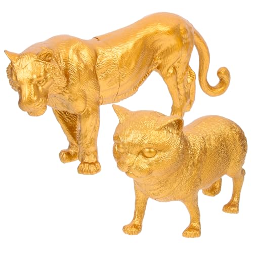 DRESSOOS 2St Tierornamente aus Gold Panzer Figuren Goldtiere basteln Tiere Desktop- Netz für kinderspielzeug simulierte Tiere Simulationstiermodell Plastik von DRESSOOS