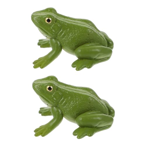 DRESSOOS 2st Frosch-Modell Chamäleon Stofftier Plüsch Reptil Amphibienstatue Stofftier Froschfigur Im Freien Mini-Frosch Frösche Spielzeug Frosch Spielzeug Plastik Green von DRESSOOS