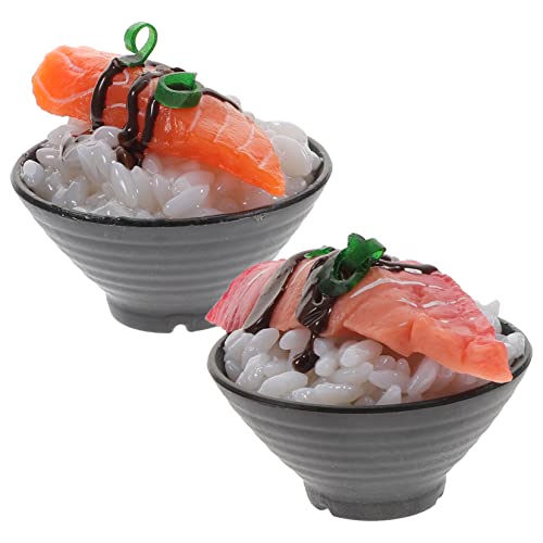 DRESSOOS 2st Simulierter Sushi-Reis Essen Kinderspielzeug Restaurant-Display-lebensmittelspielzeug Fake-Food-Sushi Fake-Food-Formel Gefälschte Lebensmittel Realistisch DIY-Food-Modell PVC von DRESSOOS