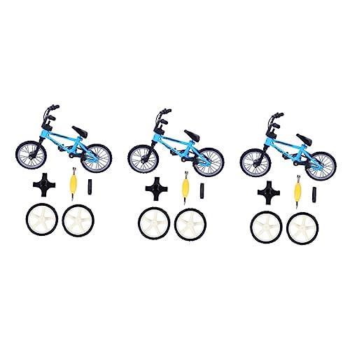 DRESSOOS 3 Sätze Fingerrad Simulationsrad Mini-Sportrad Fahrradspielzeug Miniatur-Fingerspielzeug Spielzeug für Kinder kinderspielzeug Mini-MTB Fingerfahrräder Aluminiumlegierung Blue von DRESSOOS