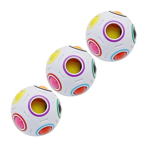 DRESSOOS 3 Stück Ball Lernspielzeug Würfelball Spielzeug Puzzleball Regenbogen Gebäudewürfel Spielzeug Lernspielzeug Montessori Spielzeug Logikpuzzle Spielzeug Würfelspielzeug von DRESSOOS