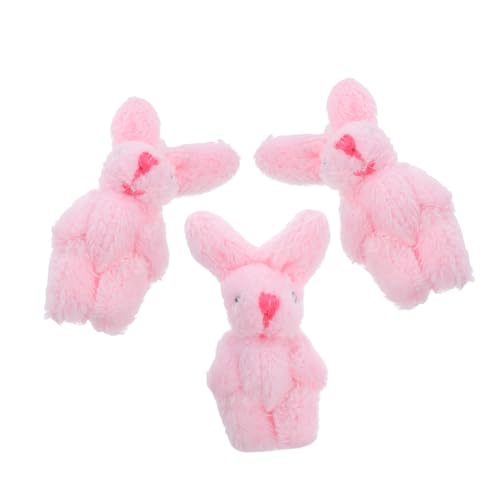 DRESSOOS 3 Stück Puppenhaus Kaninchenspielzeug Niedliche Hasenpuppe Mini Hasenfigur Landschaft Mini Hasenfigur Mini Hasen Stofftiere Flauschige Kaninchen Tier Stofftierfiguren von DRESSOOS