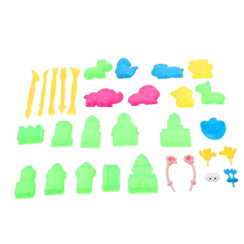 DRESSOOS 30 Teiliges Sandspielzeug Set Für Bildungs Mit 10 Burgen Formen 8 Tier Formen 5 Werkzeugen Und 7 Witzigen Formen Ideales Strandspielzeug Für Jungen Und ädchen von DRESSOOS