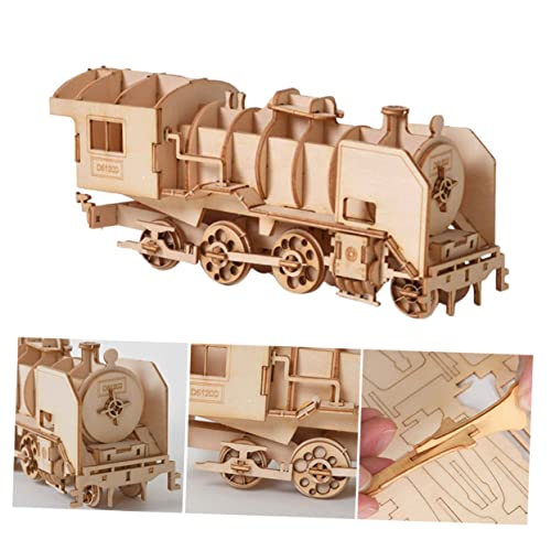 DRESSOOS 3D Holzpuzzle Modelleisenbahn Lernspielzeug Aus Für Kinder Und Erwachsene Kreatives Puzzle Für Gehirntraining Und Gemeinsame Familienaktivitäten 1 Stück von DRESSOOS