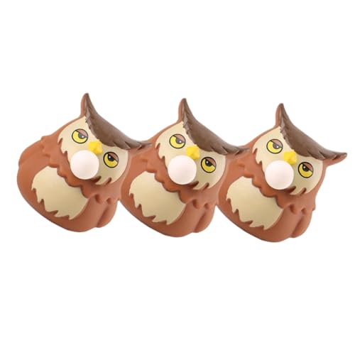 DRESSOOS 3St Prise Musik zappeln Masse Adler Lampe Massenzappeln Fidget für kinderspielzeug Fun Toy Plush Toy Cartoon Stressabbau Partygeschenke Brown von DRESSOOS