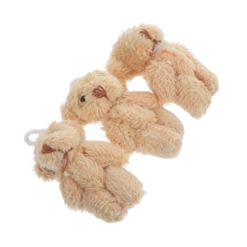 DRESSOOS 3St Teddybär Stofftier Bär Schlüsselanhänger Mini-Teddybären kleines Kuscheltier Miniatur-Bärenfiguren Spielzeug Dekoration Mikrolandschaftsbär Miniaturbär schmücken Plüsch von DRESSOOS