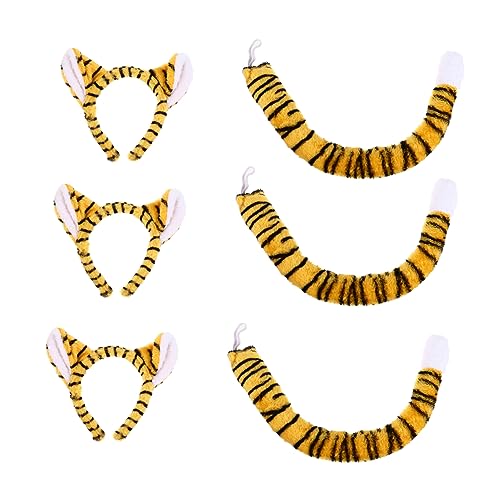 DRESSOOS 3st Tiger Stirnband Party-requisite Cosplay-kopfschmuck Für Cosplay Tierschwanz Party-stirnband Stirnband Für Die Kinderbühne Cosplay-tierschwänze Stoff von DRESSOOS