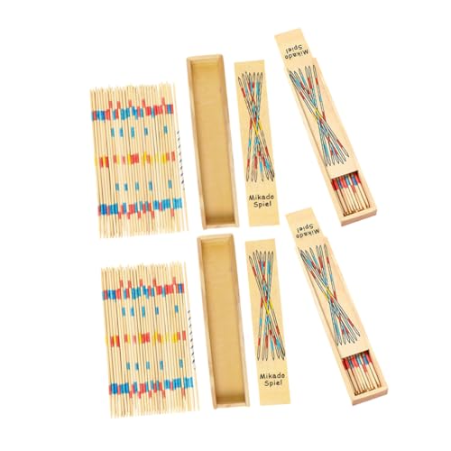 DRESSOOS 4 Boxen Holz Pick Stick Kinderspielzeug Lernspielzeug Pädagogische Familienspiele Familien Pick Up Zecken Pädagogische Pick Sticks Spielzubehör Klassischer Spiel Stick von DRESSOOS