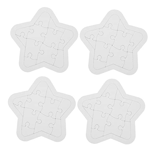 DRESSOOS 4 Sätze Puzzle Bastelsets Für Gekritzelbrett Zeichnen Rätsel Malen Malmaterialien DIY-Handwerk Leere Rätsel Papier von DRESSOOS