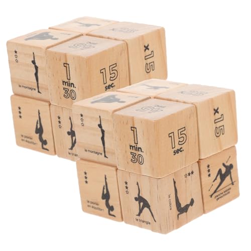 DRESSOOS 4 Satz Sportspielwürfel sportsachen sportartikel yogablocks trainingswürfel Yoga Block Übungswürfel aus Holz Fitness-Würfel Spielübungswürfel Wiederverwendbare Übungswürfel hölzern von DRESSOOS