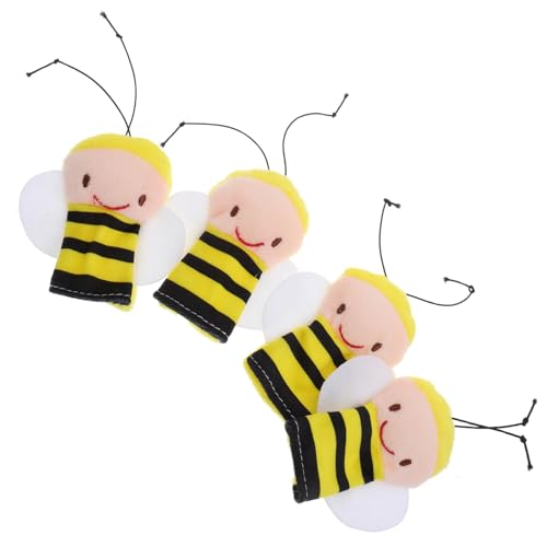 DRESSOOS 4 Stück Bienen-fingerpuppenspielzeug Fingerpuppen Ausgestopft Tierische Fingerpuppen Puppen Zum Geschichtenerzählen Schöne Fingerpuppe Tier-fingerpuppenspielzeug Tierpuppen Plüsch von DRESSOOS