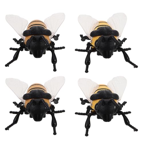 DRESSOOS 4 Stück Bienenfiguren, tanzende Bienen, Spielzeugfiguren, realistische, gefälschte für Partydekorationen, Streichzubehör für Kinder und Erwachsene DRESSOOS 4 Stück Bienenfiguren, tanzende Bienen, Spielzeugfiguren, realistische, gefälschte für Partydekorationen, Streichzubehör für Kinder und Erwachsene von DRESSOOS