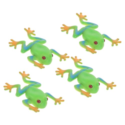 DRESSOOS 4 Stück Entlüftungsfrosch Stress- Froschförmiges Für Partys Partygeschenke Quetschspielzeug Cartoon-Squeeze- in Froschform Weiches Gummi Green von DRESSOOS