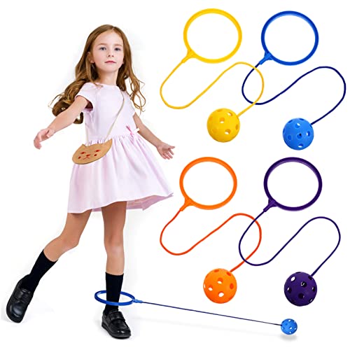 DRESSOOS 4 Stück Flummi Kinder-knöchel-sprungball-sprungring Outdoor-Spielzeug Springringspielzeug Trainieren Jump-Skipping-Ball-Spielzeug Kinderhandwerk Knöchelsprungball Plastik von DRESSOOS