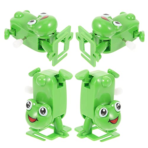 DRESSOOS 4 Stück Frosch Spielzeug Kleinkindspielzeug hüpfende Froschspielzeuge Frosch-Uhrwerkspielzeug Spielzeug für Kinder kinderspielzeug Frosch aufziehen Frosch Aufziehspielzeug Plastik von DRESSOOS