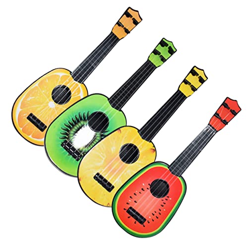 DRESSOOS 4 Stück Gitarre Ukulele Spielzeug Gitarre Spielzeug Musikinstrumente Spielzeug Obstgitarre Mini Obstinstrumente von DRESSOOS