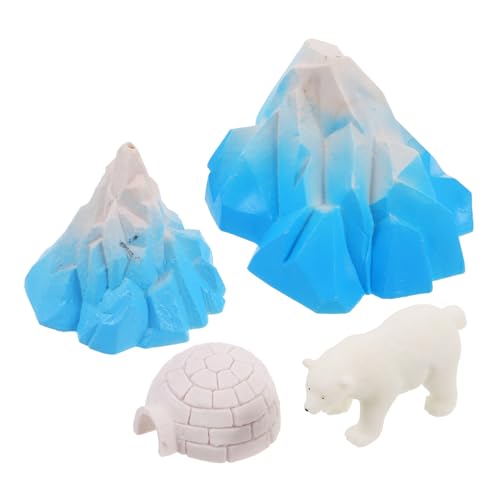 DRESSOOS 4 Stück Iglu-Modell Mini-schneemann-Ornamente Minifiguren Zum Verstecken Mini-schneehaus Dekoration Für Puppenhäuser Puppenhaus-miniaturen Simulation Fuchs Spielzeug Plastik von DRESSOOS