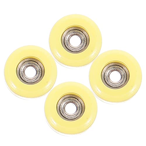 DRESSOOS 4 Stück Kinderspielzeug Fingerroller-Modell Trainingszubehör Kompaktes Skate- Deckräder Gadget Zappelringe Finger-Skateboard Räder Für Rollschuhe Rostfreier Stahl Yellow von DRESSOOS