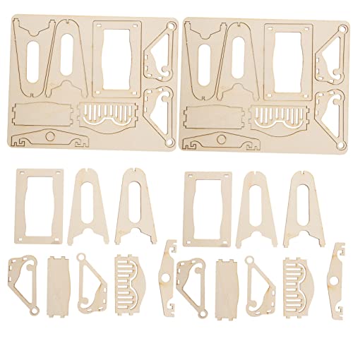 DRESSOOS 4 Stück Schaukelblöcke 3D-Puzzles für hölzernes 3D-Puzzle-Modell DIY- für 3D-Puzzle aus Holz Bauen zusammen Lernspielzeug für von DRESSOOS