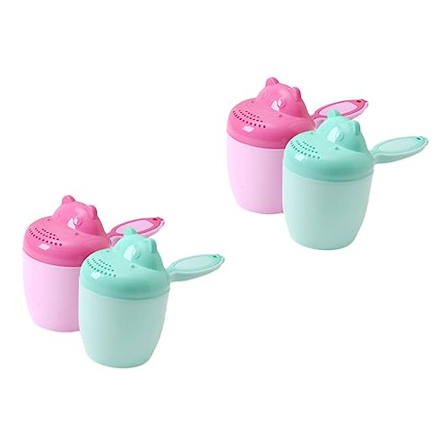 DRESSOOS 4 Stück Shampoo-Becher Für Kinder Badetassen Für Kinder Cartoon-spülbecher Babylöffel Dusche Babyhaarspülbecher Haarwaschbecher Für Kleinkinder Kinderspülbecher Pp Wiederverwendbar von DRESSOOS