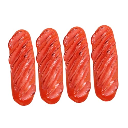 DRESSOOS 4 Stück Simulierte Wurst Wurstdekor Künstliche Hotdog-Requisite Shop-hot-Dog-Modell Künstliches Hot-Dog-Modell Wurst-Modell Fake-Bratwurst-dekor Bratwurstförmiges Modell Rot PVC von DRESSOOS