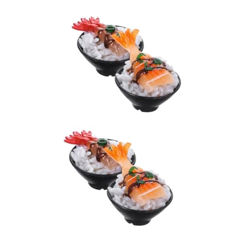 DRESSOOS 4 Stück Simulierter Sushi-Reis Spielen Lebensmittel für die Spielküche Essen Miniaturdekoration Spielzeug für Kinder jucarii pentru copii Spielküchenzubehör Spielzeugnahrung PVC von DRESSOOS