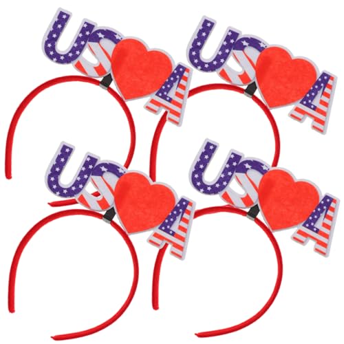 DRESSOOS Haarband Requisiten Karneval Haarschmuck 4tlg USA Banner Unabhängigkeitstag von DRESSOOS