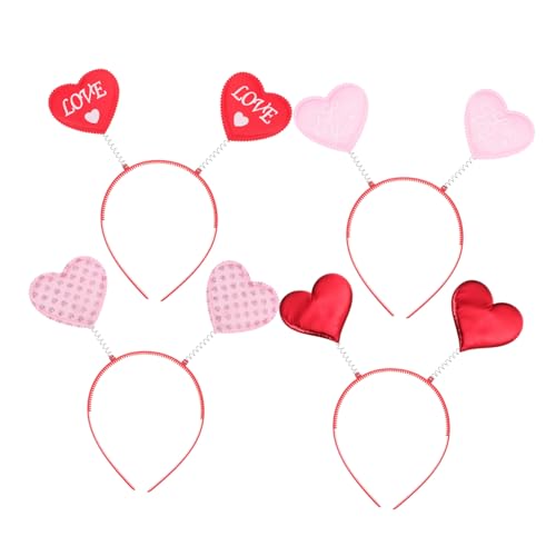 DRESSOOS 4 Stück liebe Stirnband Gesicht Stirnbänder für Damenhaar Sonnenbrillen-Stirnband hair accessories for party haarreif Valentinstag Herz Haarband schickes Herz-Stirnband Harz von DRESSOOS