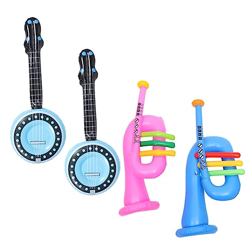 DRESSOOS 4 Stücke Musical Instrument Horn Gitarre Musik Party Favors Instrumente Nachtclub Instrument Trommel Pool Große PVC von DRESSOOS