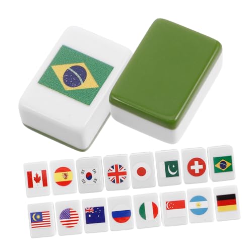 DRESSOOS 48 Stück Teiliges Mahjong Spielsteine Set Nationalflaggen Design Vielseitiges Partyspiel für Zwei Spieler Anfängerfreundlich mit Verschiedenen für Familien und Treffen Am Meer DRESSOOS 48 Stück Teiliges Mahjong Spielsteine Set Nationalflaggen Design Vielseitiges Partyspiel für Zwei Spieler Anfängerfreundlich mit Verschiedenen für Familien und Treffen Am Meer von DRESSOOS