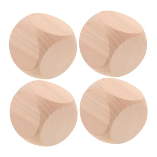 DRESSOOS 4Pcs Hölzerne Leere Würfel Unvollendete Hölzerne DIY Würfel Blöcke Holzblöcke Würfel Würfelwürfel Unvollendeter Holzwürfel Holzwürfel Würfel Leere Würfel Würfel Würfel Würfel Für von DRESSOOS