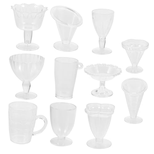 DRESSOOS 5 Mini Transparente Tasse Miniaturbecher Winzige Tasse Winziger Weinbecher Mini-weinbecher Mini- -Foto-Requisiten Dekorative Tassenmodelle Mini-Spielzeug-wasserbecher Pp von DRESSOOS