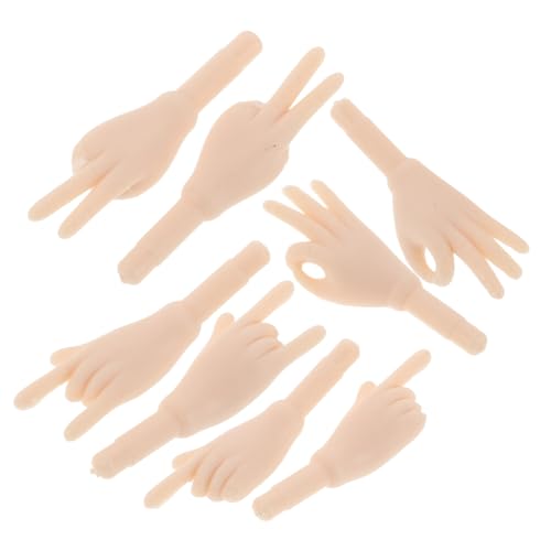 DRESSOOS 5 Paare Puppenzubehör mit weißem Körper Ersatzteile für Puppenhand bewegliche Puppenhände Miniatur-Handteile Puppenhände basteln Puppenteile Finger-Handpuppen Plastik Beige von DRESSOOS