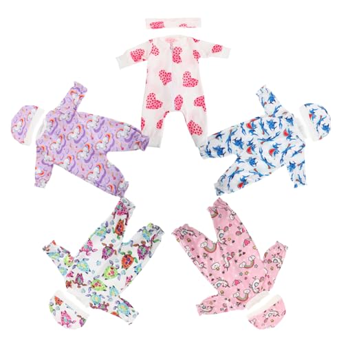 DRESSOOS 5 Sets Babypuppenkleidung Baby Mädchen Kleidung Reborn Babypuppen Zubehör Realistische Babypuppenkleidung Puppenoutfits Für Dress Up Play von DRESSOOS