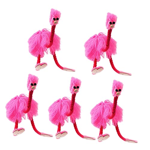 DRESSOOS 5 Stück Schnur Mädchenspielzeug Puppen Für Kinder Flamingo-marionetten-Spielzeug Küken Spielzeug Hängende Flamingoverzierung Flamingo-plüschtier Spielset Für Kinder Hölzern Rosa von DRESSOOS