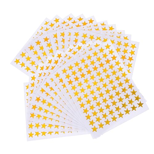 DRESSOOS 50 Blatt Sterne-Aufkleber Sternaufkleber für Kinderbelohnung Aufkleber mit goldenen Sternen Aufkleber Kinder Stickers for Goldener Sternaufkleber für Kinder Kindergartenbedarf von DRESSOOS