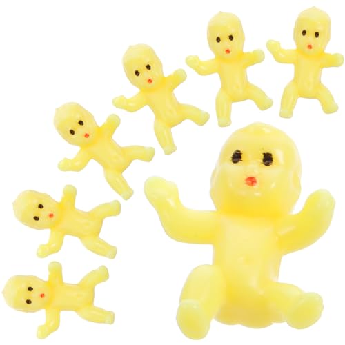 DRESSOOS 50 Stück Dekorationen für die Babyparty Eiswürfel-Babyparty Puppen Schule für Puppe kleine Babys spielzeughandys für Babys babyspielzeug Babyfiguren süße Minibabys Plastik Yellow von DRESSOOS