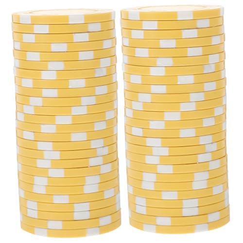 DRESSOOS 50 Stück Kunststoff Gaming Chips Weiße Pokerspielchips Kunststoff Pokerspielchips Pokerchips Markierungen Aus Kunststoff von DRESSOOS