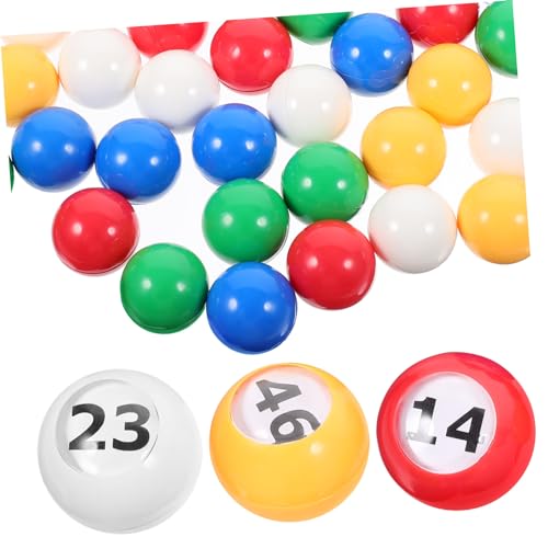 DRESSOOS 50 Stück Lotterie Ball Farbige Kugeln Sphäre Partybälle Zahlen Der Bingokugeln Mini-Bingo-Kugeln Bingokäfig Mit Bällen Partyspielbälle Bingomaschine Mit Bällen Bingo-Maschine Pp von DRESSOOS