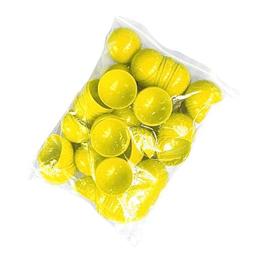 DRESSOOS 50 Stück Lotteriekugel Bälle Baseball Partyspielball Prallen Bingo-anrufermaschine Hohle Bingokugeln Verlosung Aufblasbarer Ball Kaugummis Spielzeugautomat Mini-Basketball Yellow von DRESSOOS