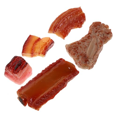 DRESSOOS 5Pcs Ornamente Imitation Schweinefleisch Lebensechte Schweinefleisch Realistische Schweinefleischdekoration Schweinebläuse Modell Faux Pork Lenden Schweinebiken Display Modell von DRESSOOS