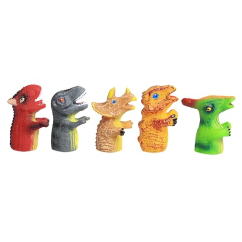 DRESSOOS 5St Dinosaurier-Fingerspielzeug Dinosaurier-Fingerpuppen winzige Handtierfigur saurier Spielzeug Dinosaur Toys Fingerspielzeug aus Kunststoff lustige Fingerpuppen Plastik von DRESSOOS