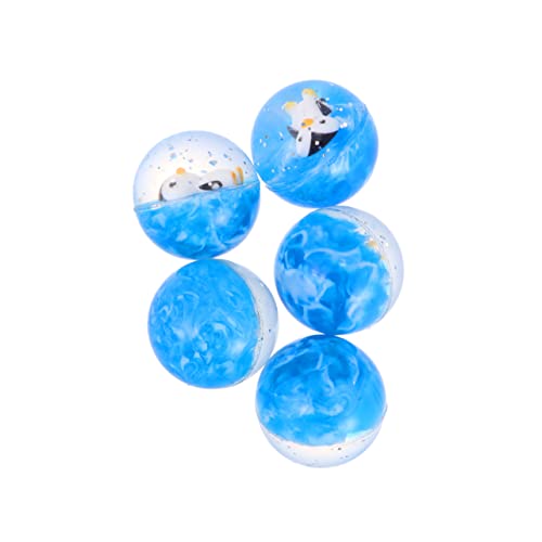 DRESSOOS 5St Hüpfball hohe springende Bälle Bulk-Mini-Spielzeug Preisball der Schule Neon-Hüpfbälle große Hüpfbälle Spielzeug für Kinder kinderspielzeug gummiball transparente Kugel Blue von DRESSOOS