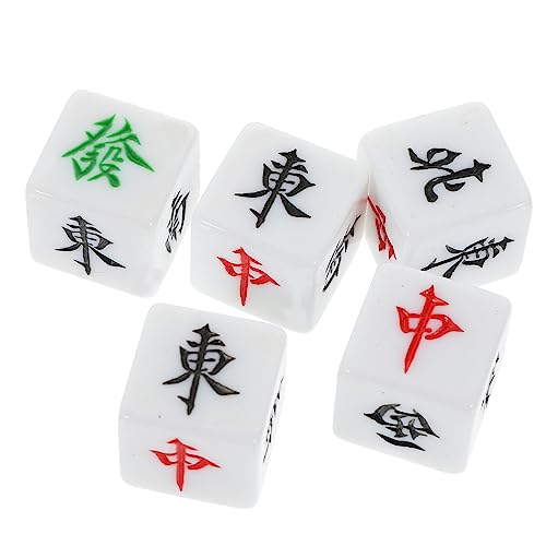 DRESSOOS 5St Spiel Würfel Mahjong Würfel-Layouts tragbare Würfel Brettspiel-Tool Würfel Masse Windrichtungswürfel Brettspielwürfel kleine Würfel Spiel-Requisiten große Würfel Acryl von DRESSOOS