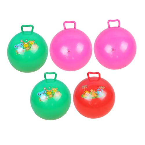 DRESSOOS 5St den Ball klopfen Cartoon-Muster-Hopping-Ball Hüpfspielzeug Springender hüpfender Ball kinderspiele Kinder Spiele Fun Toy Springender Ball für Kinder aufblasbarer Hopfenball PVC von DRESSOOS